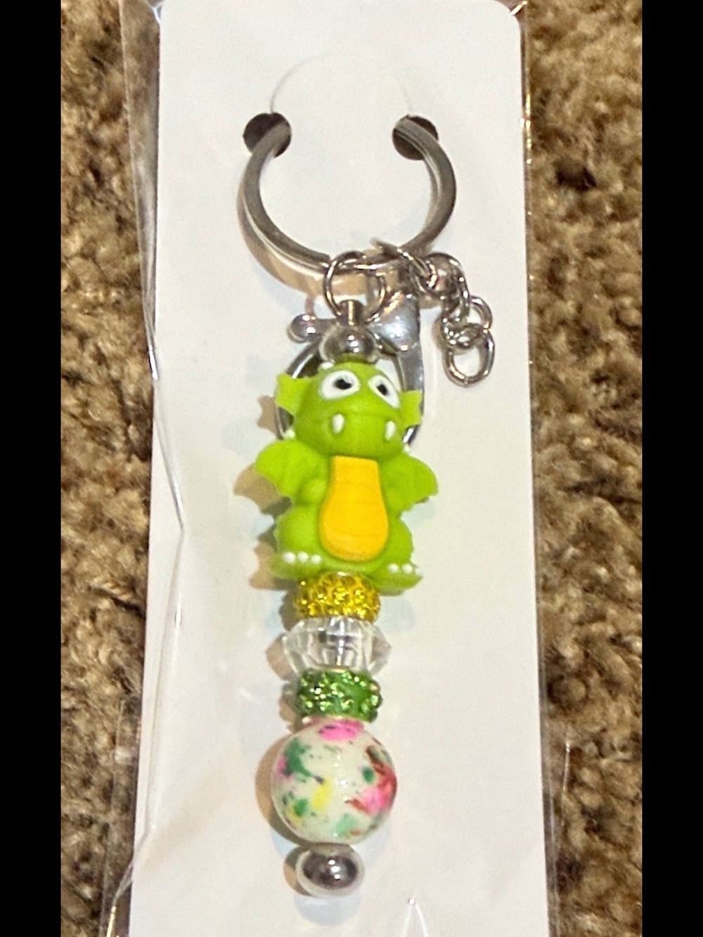 Hand Crafted Dragon Keychain Charm - NWT
